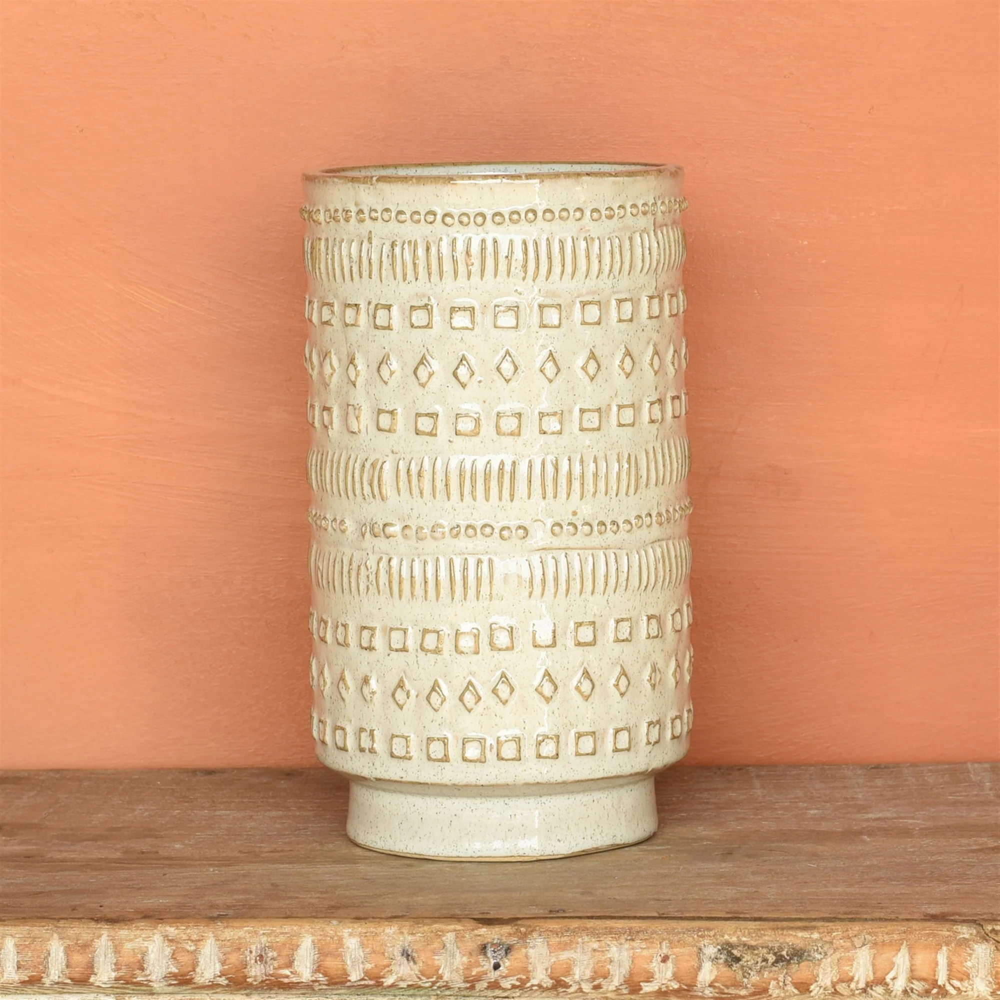 Peru Vase, Ceramic - White Set Of 2 By HomArt - Image 2