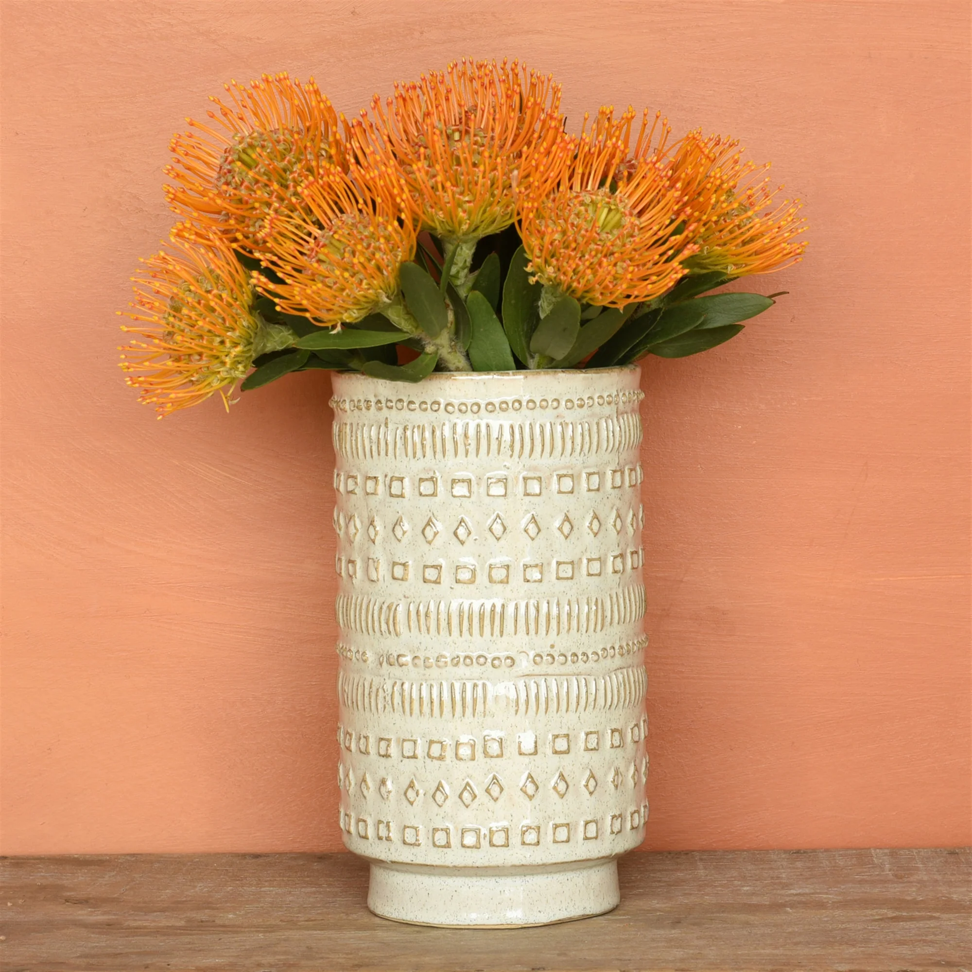 Peru Vase, Ceramic - White Set Of 2 By HomArt - Image 3