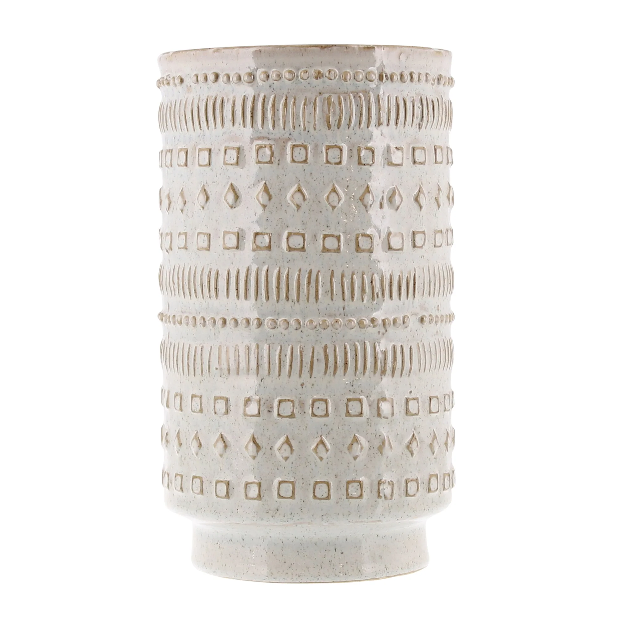 Peru Vase, Ceramic - White Set Of 2 By HomArt - Image 4