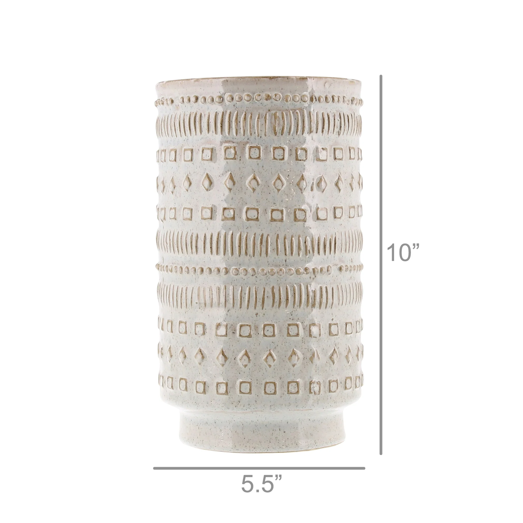 Peru Vase, Ceramic - White Set Of 2 By HomArt - Image 5