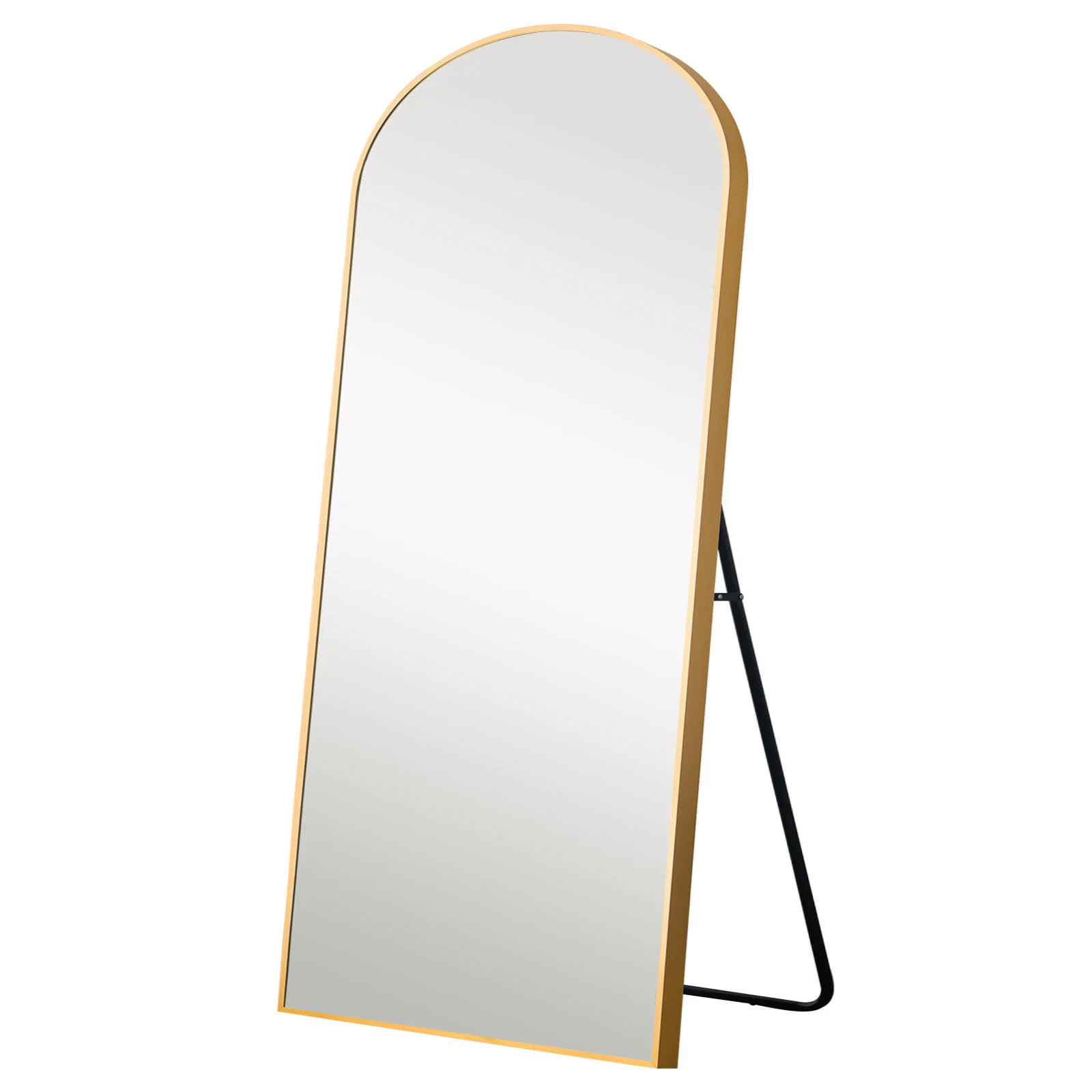 Petite Black Arched Full-length Standing Mirror By Homeroots - Image 5