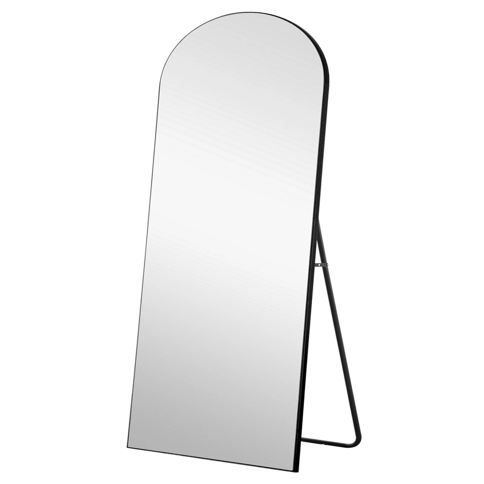 Petite Black Arched Wooden Mirror By Homeroots - Image 2
