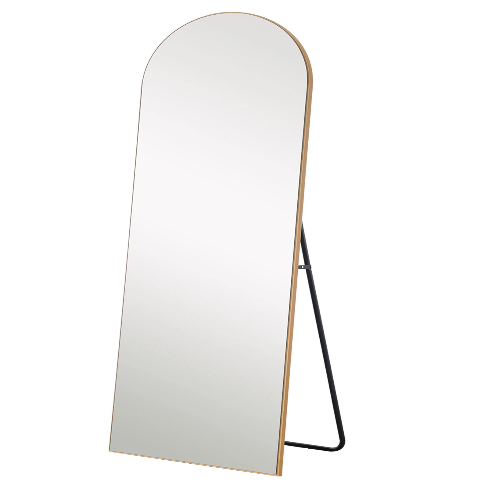 Petite Black Arched Wooden Mirror By Homeroots - Image 5