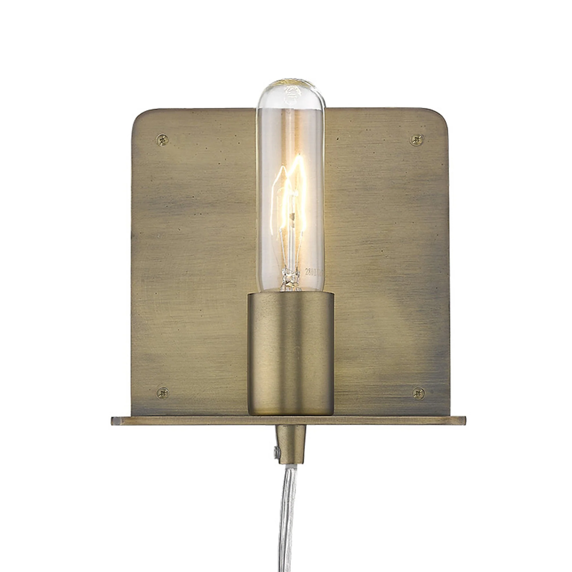 Petite Dull Gold Shelf Wall Light By Homeroots - Image 2