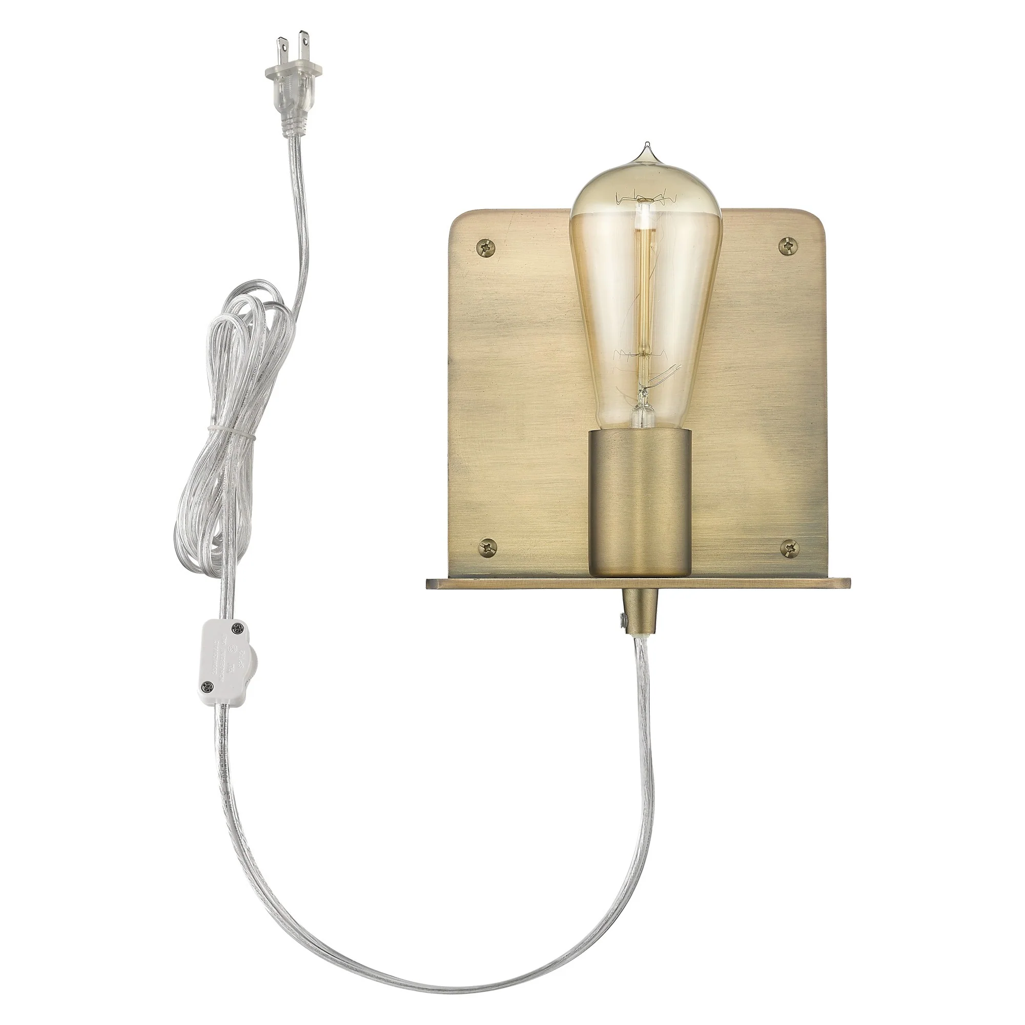 Petite Dull Gold Shelf Wall Light By Homeroots - Image 3