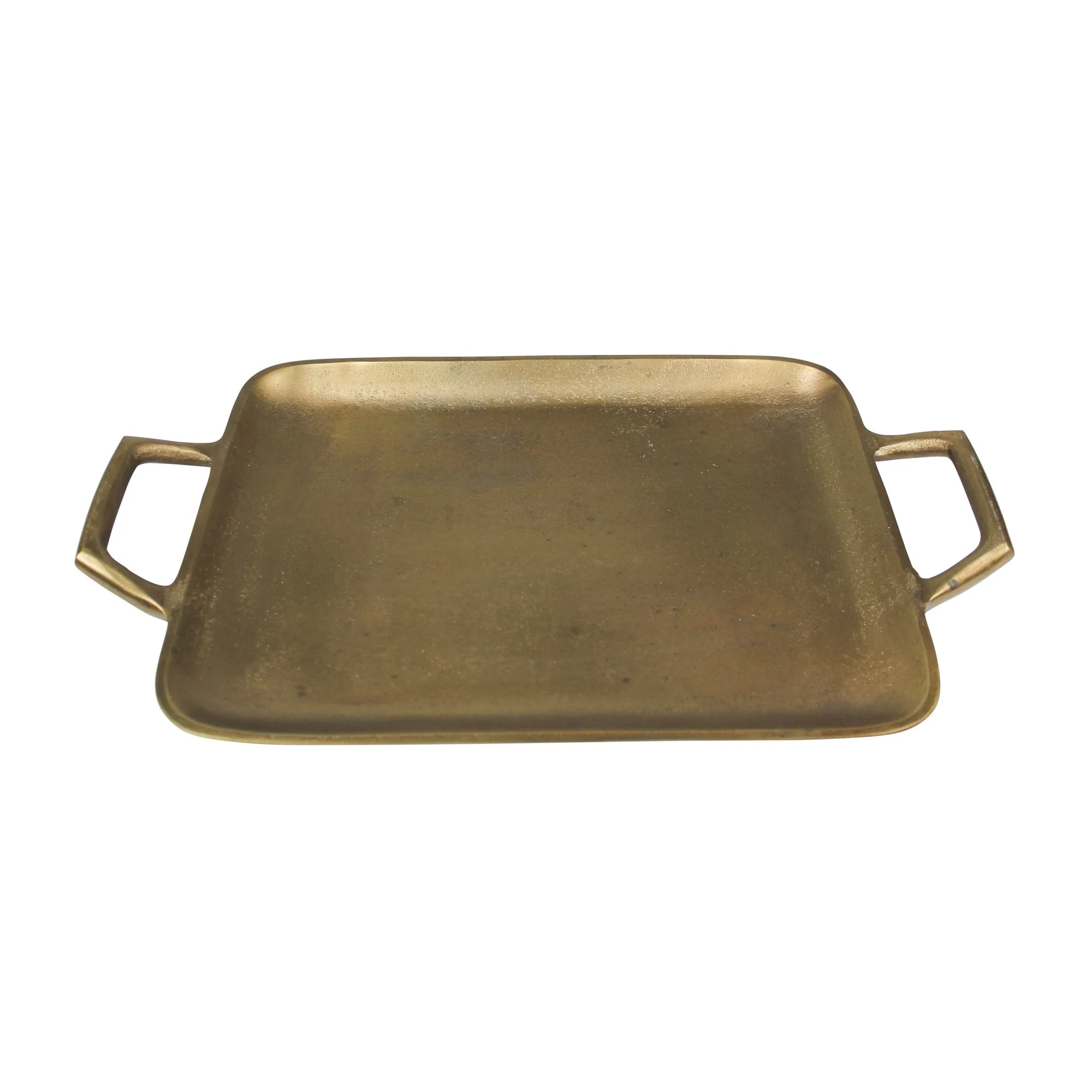 Petite Gold Metal Square Tray By Homeroots - Image 2