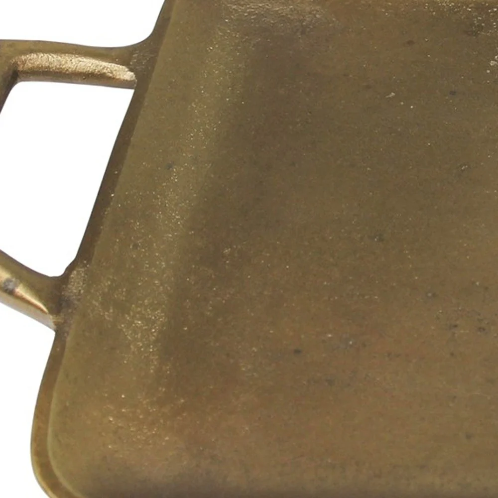 Petite Gold Metal Square Tray By Homeroots - Image 4