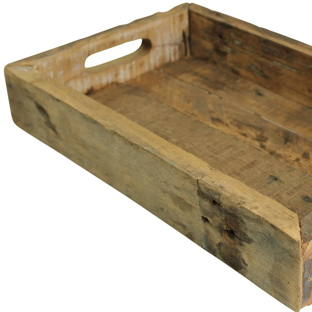 Petite Wooden Block Serving Tray By Homeroots - Image 5