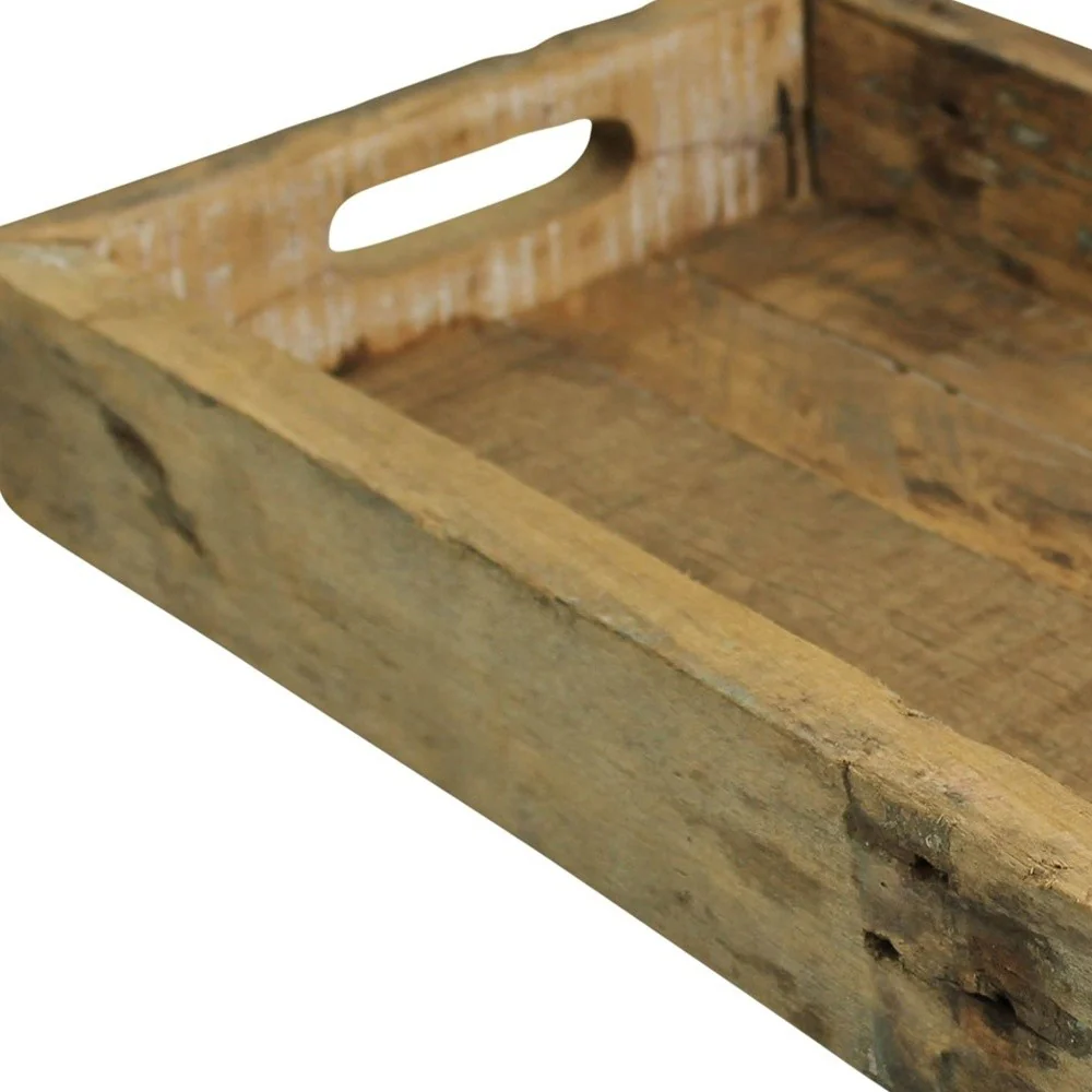 Petite Wooden Block Serving Tray By Homeroots - Image 6