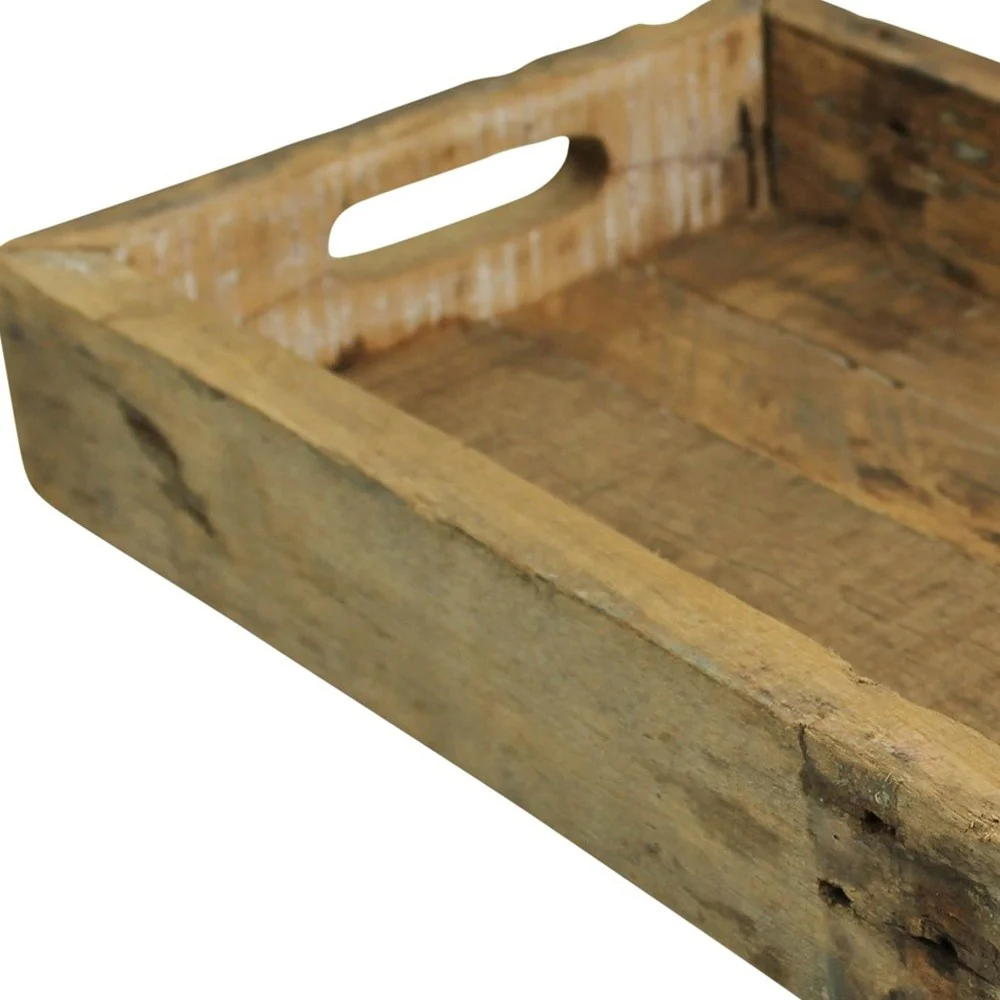 Petite Wooden Block Serving Tray By Homeroots - Image 7