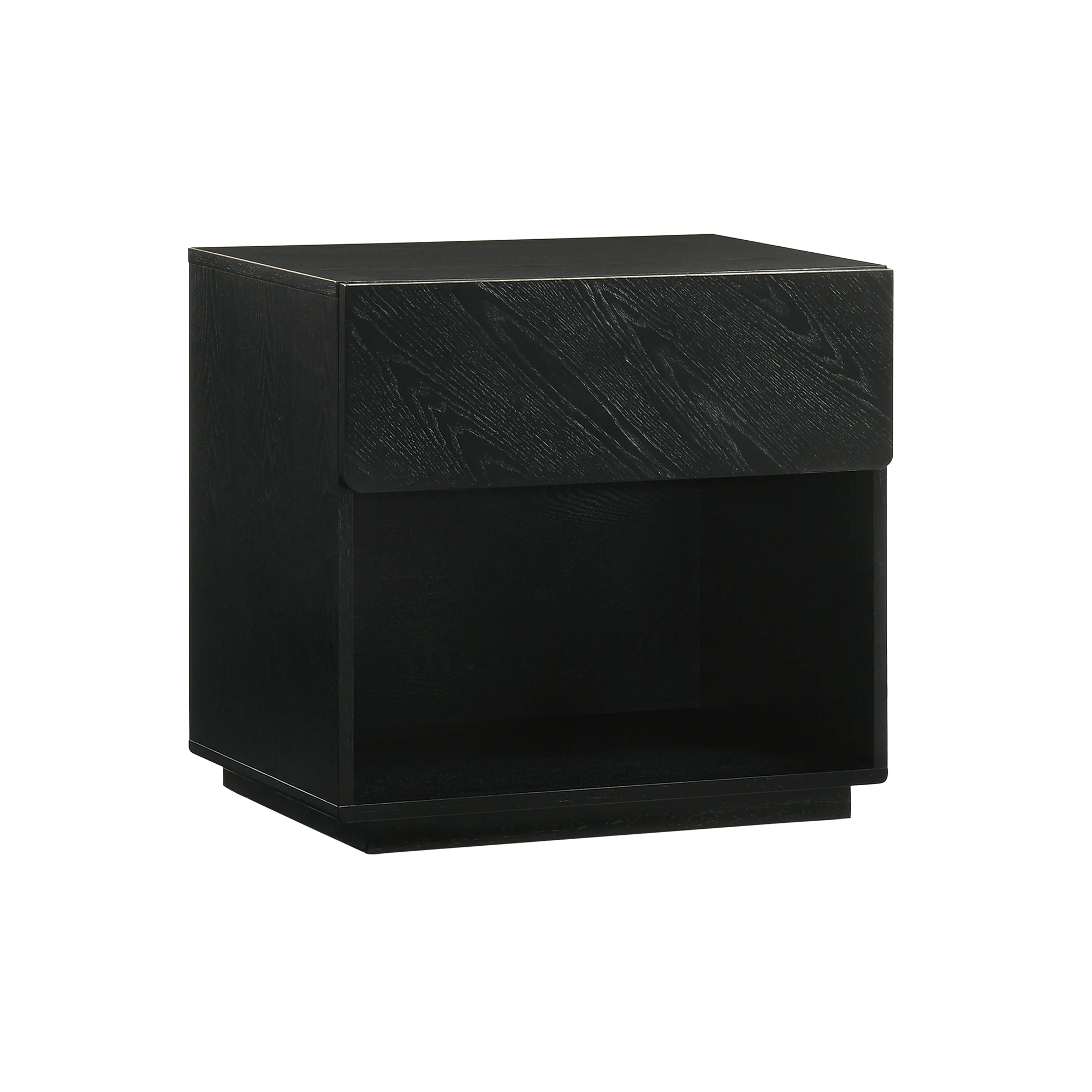 Petra 1 Drawer Wood Nightstand in Black Finish By Armen Living - Image 4