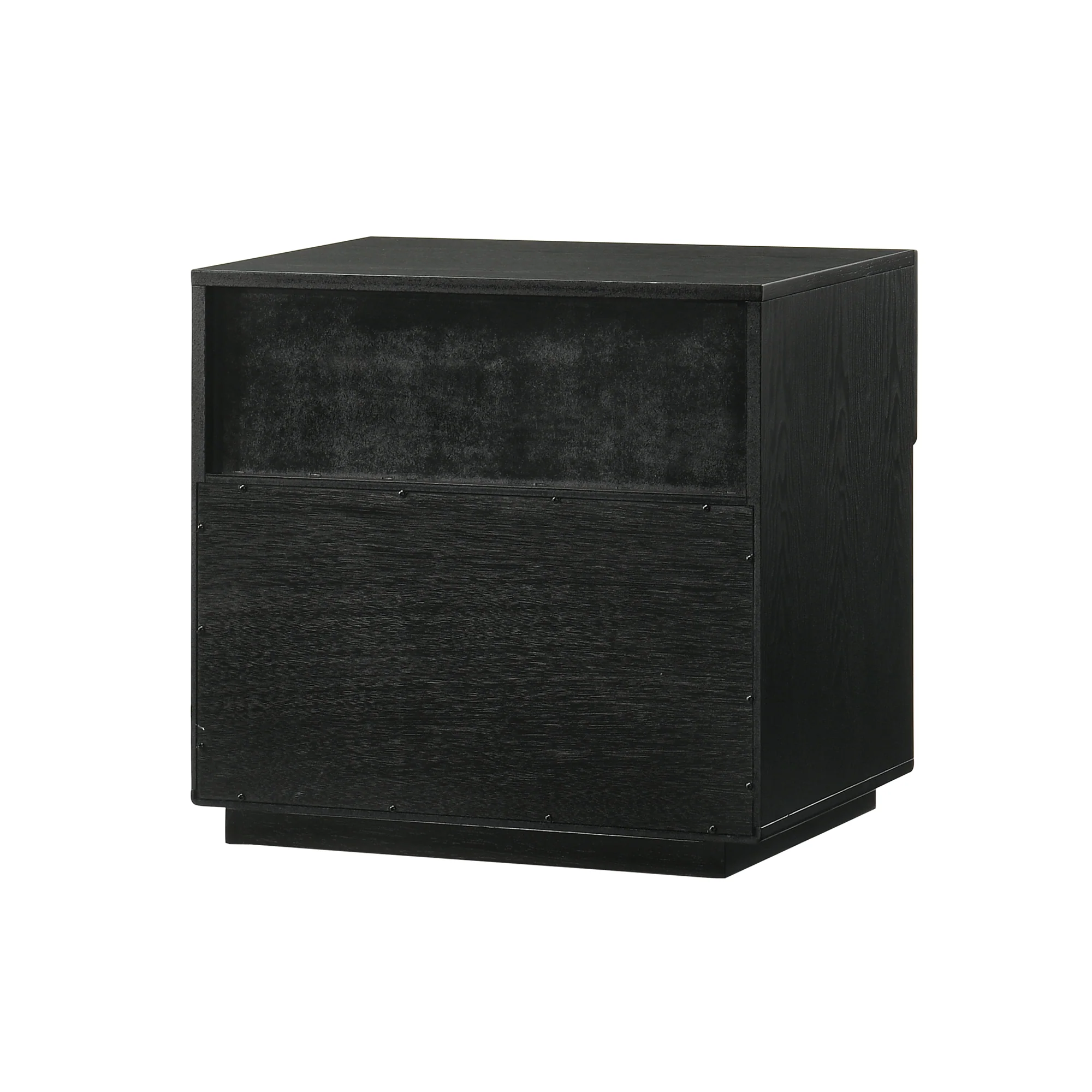Petra 1 Drawer Wood Nightstand in Black Finish By Armen Living - Image 6