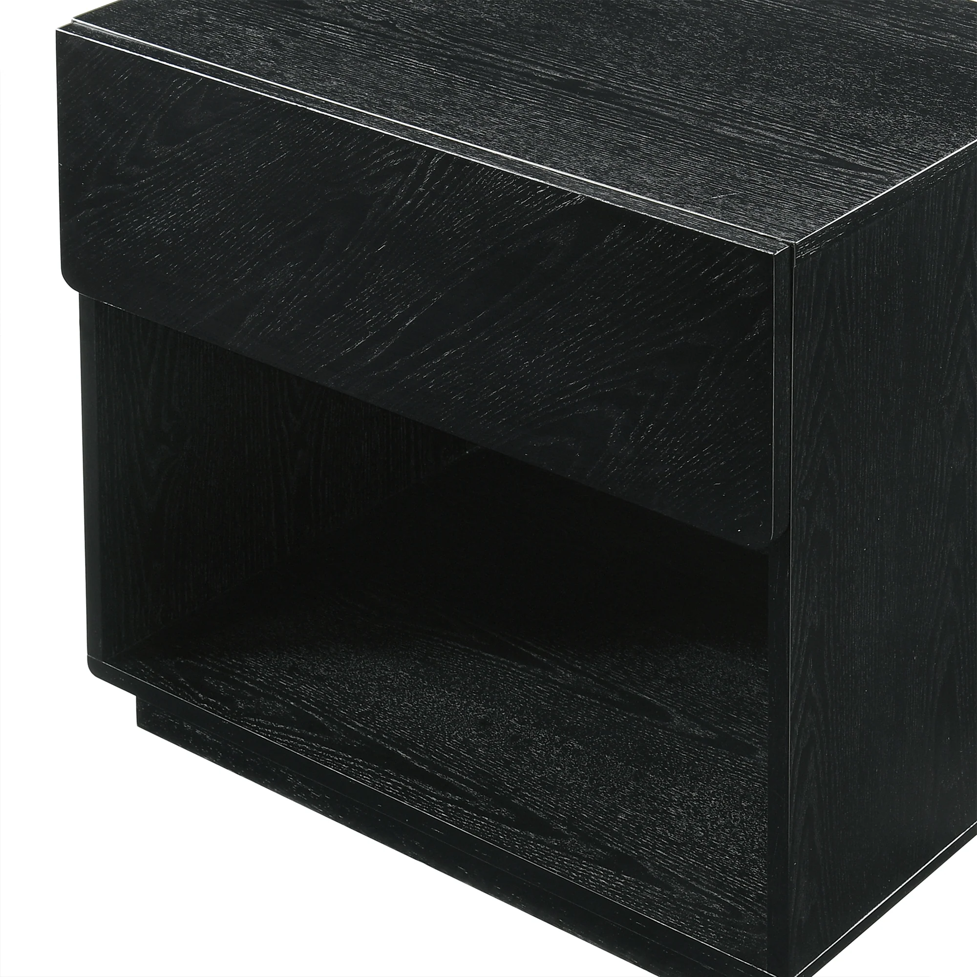 Petra 1 Drawer Wood Nightstand in Black Finish By Armen Living - Image 9