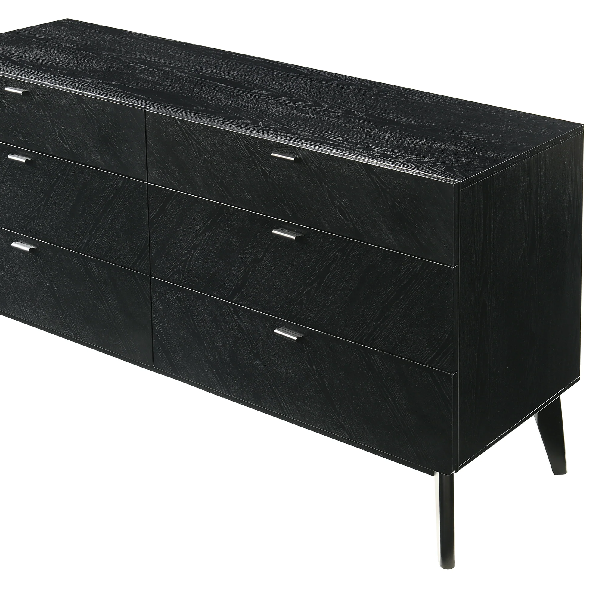 Petra 6 Drawer Wood Dresser in Black Finish By Armen Living - Image 11