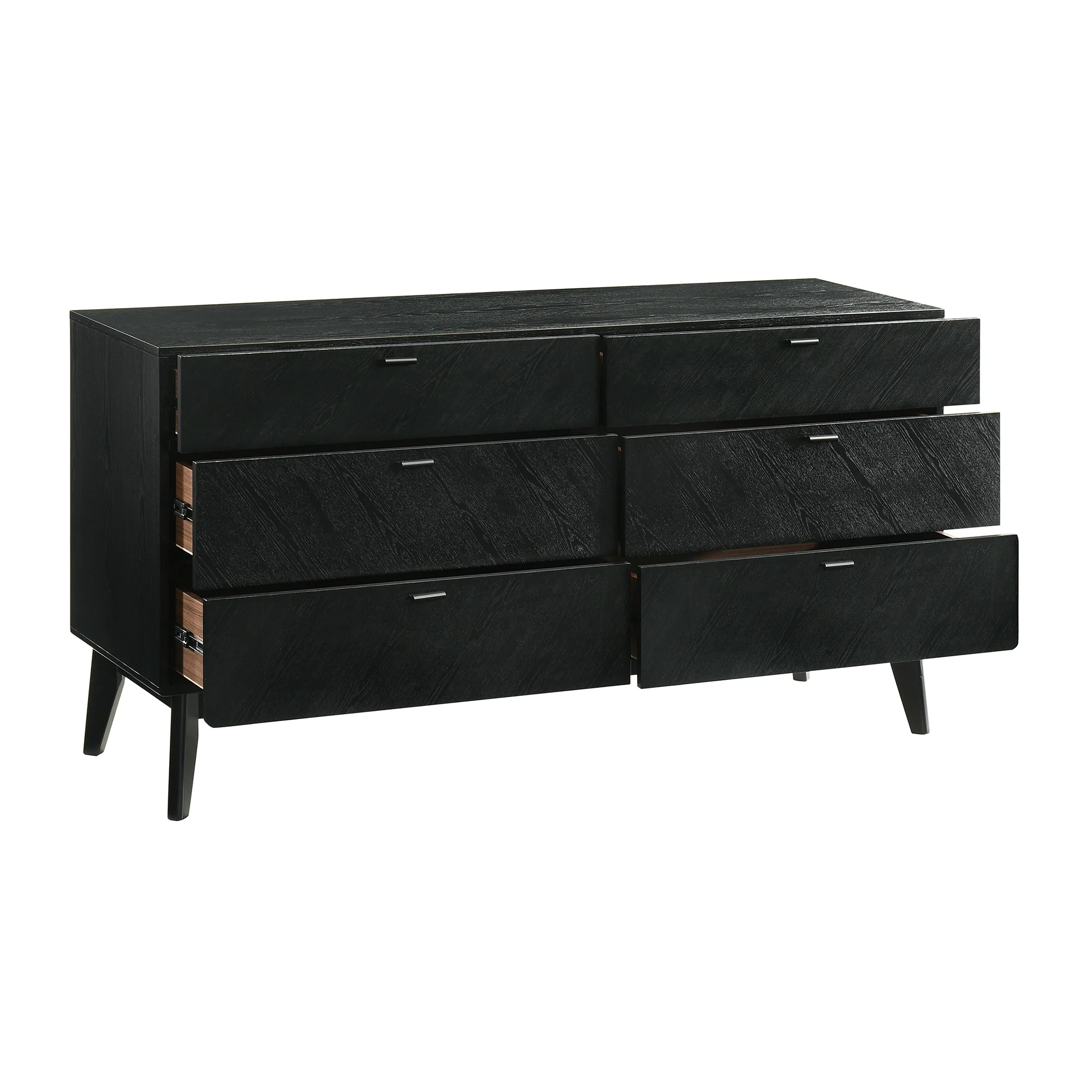 Petra 6 Drawer Wood Dresser in Black Finish By Armen Living - Image 5