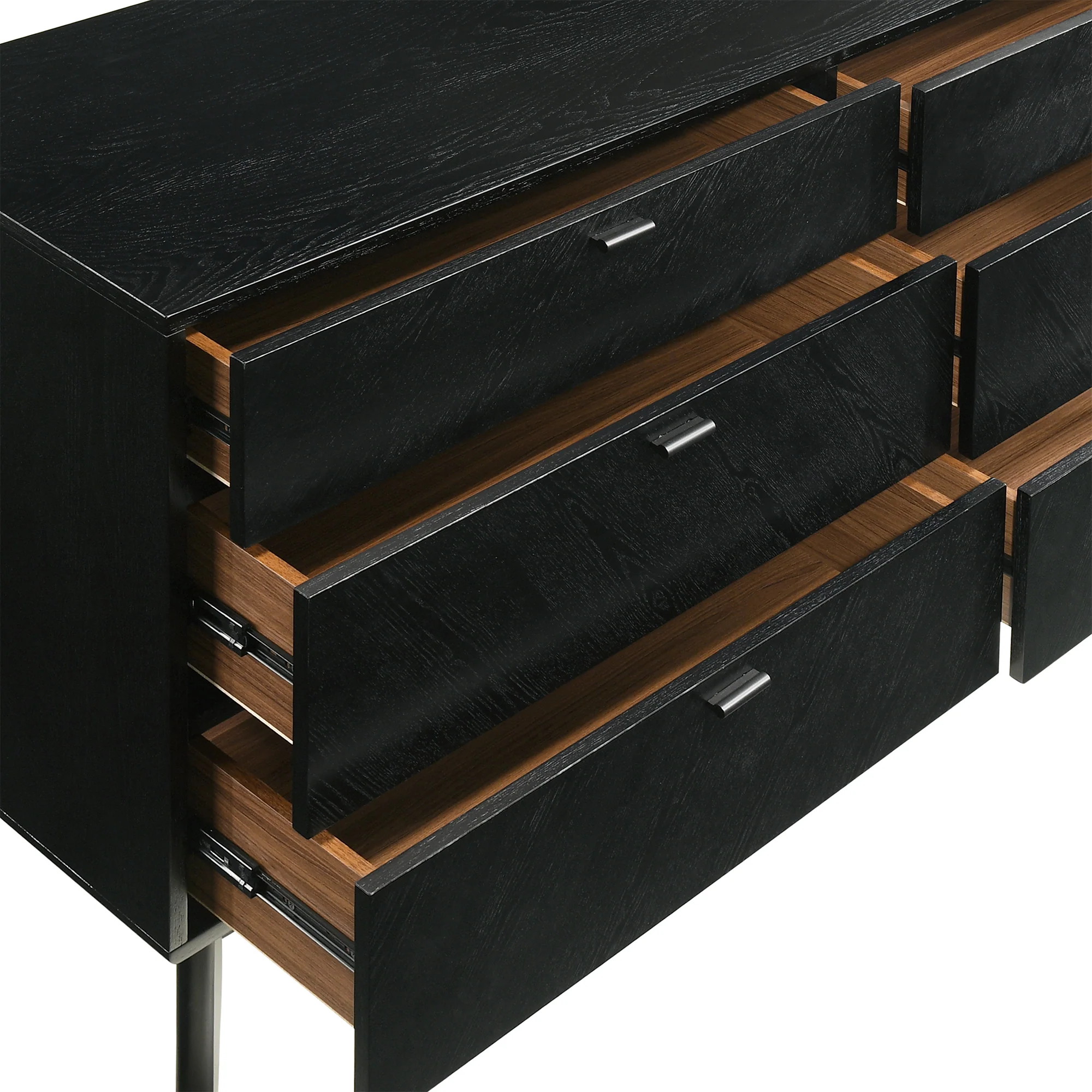 Petra 6 Drawer Wood Dresser in Black Finish By Armen Living - Image 9