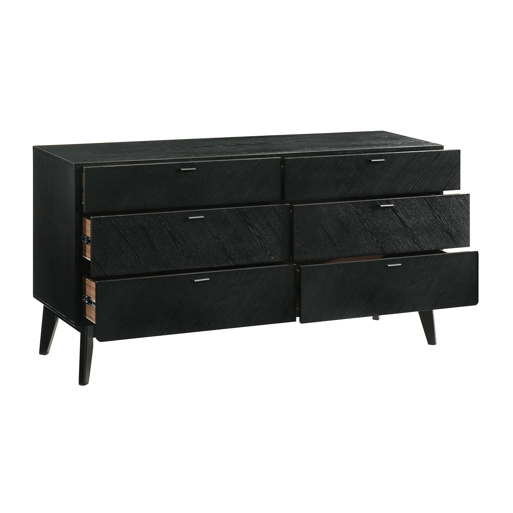 Petra King 4 Piece Wood Bedroom Set in Black Finish By Armen Living - Image 5