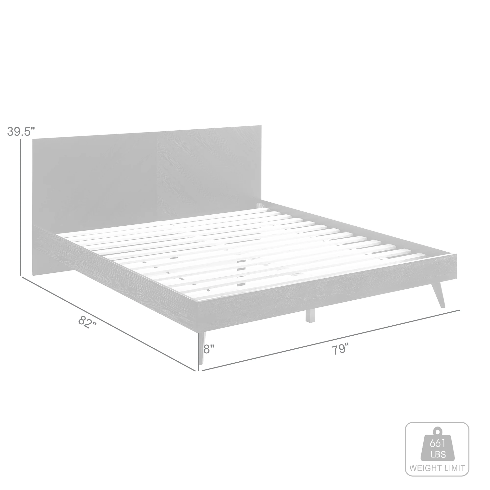 Petra King Platform Wood Bed Frame in Black Finish By Armen Living - Image 11