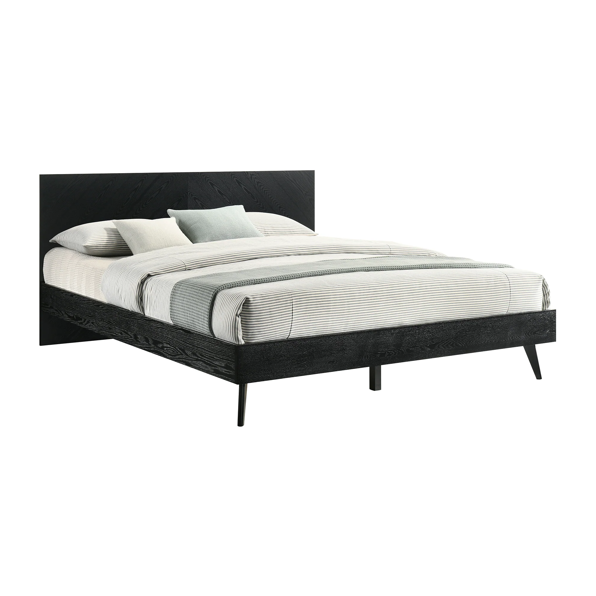 Petra King Platform Wood Bed Frame in Black Finish By Armen Living - Image 3
