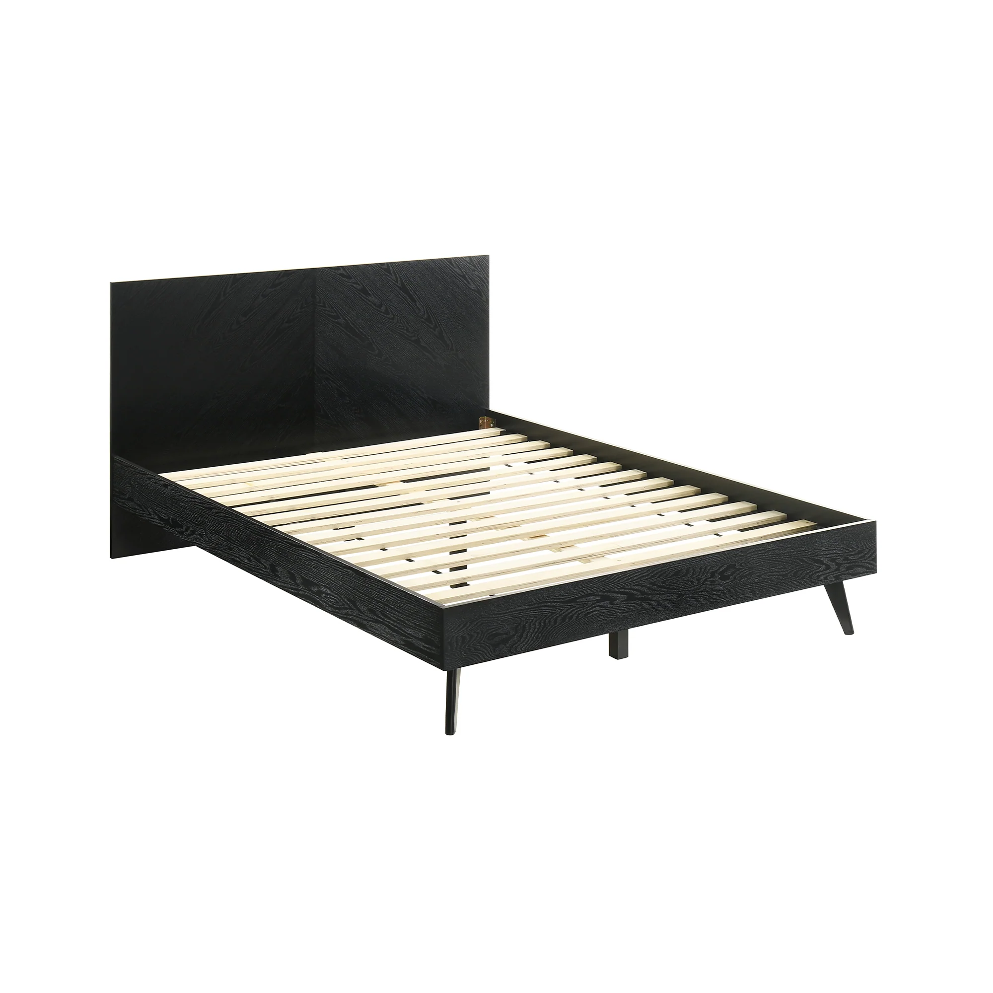 Petra Queen 4 Piece Wood Bedroom Set in Black Finish By Armen Living - Image 3