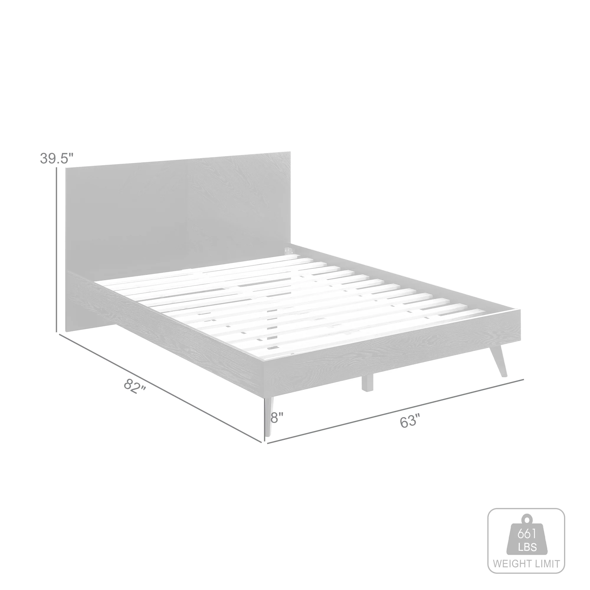 Petra Queen Platform Wood Bed Frame in Black Finish By Armen Living - Image 11