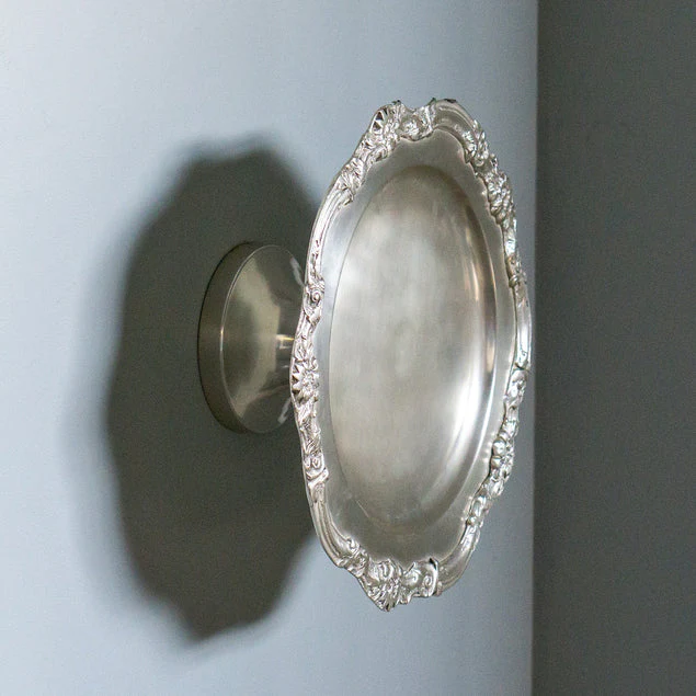 Pewter Platter 13"D Round Wall By Gold Leaf Design Group - Image 2
