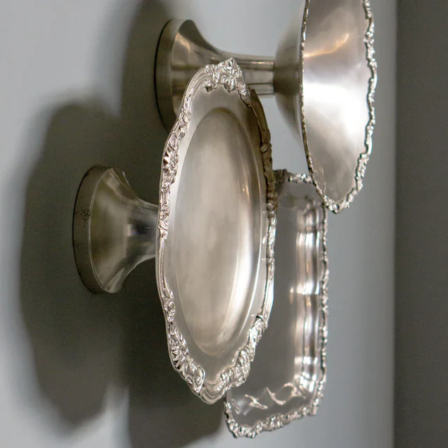 Pewter Platter 13"D Round Wall By Gold Leaf Design Group - Image 3