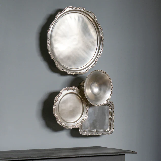 Pewter Platter 13"D Round Wall By Gold Leaf Design Group - Image 4
