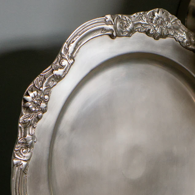 Pewter Platter 13"D Round Wall By Gold Leaf Design Group - Image 6