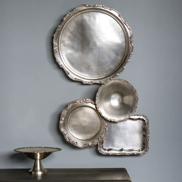 Pewter Platter 20.75"D Round W By Gold Leaf Design Group - Image 6