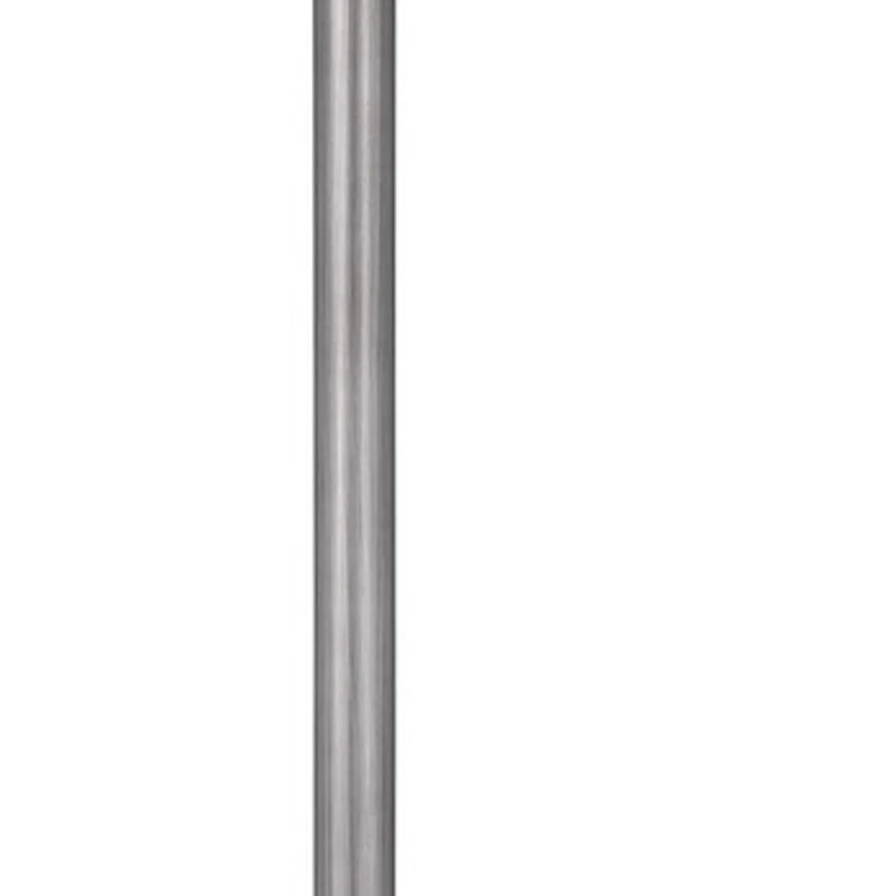 Pewter Tray Table Floor Lamp With Beige Transparent Glass Square Shade By Homeroots - Image 3
