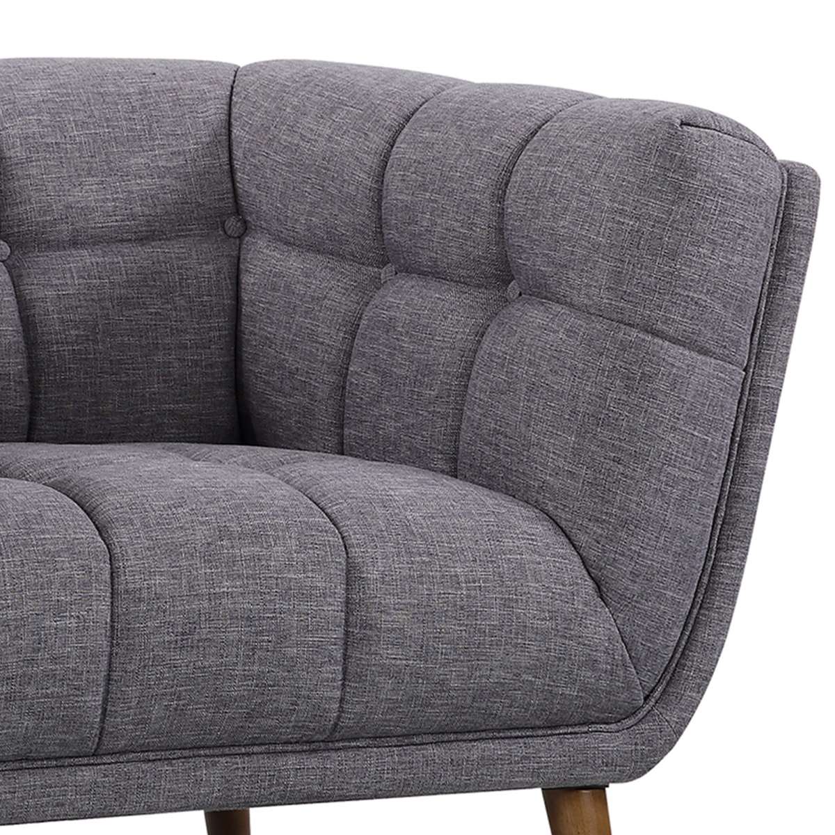Phantom Mid-Century Modern Chair in Dark Gray Linen and Walnut Legs By Armen Living - Image 4