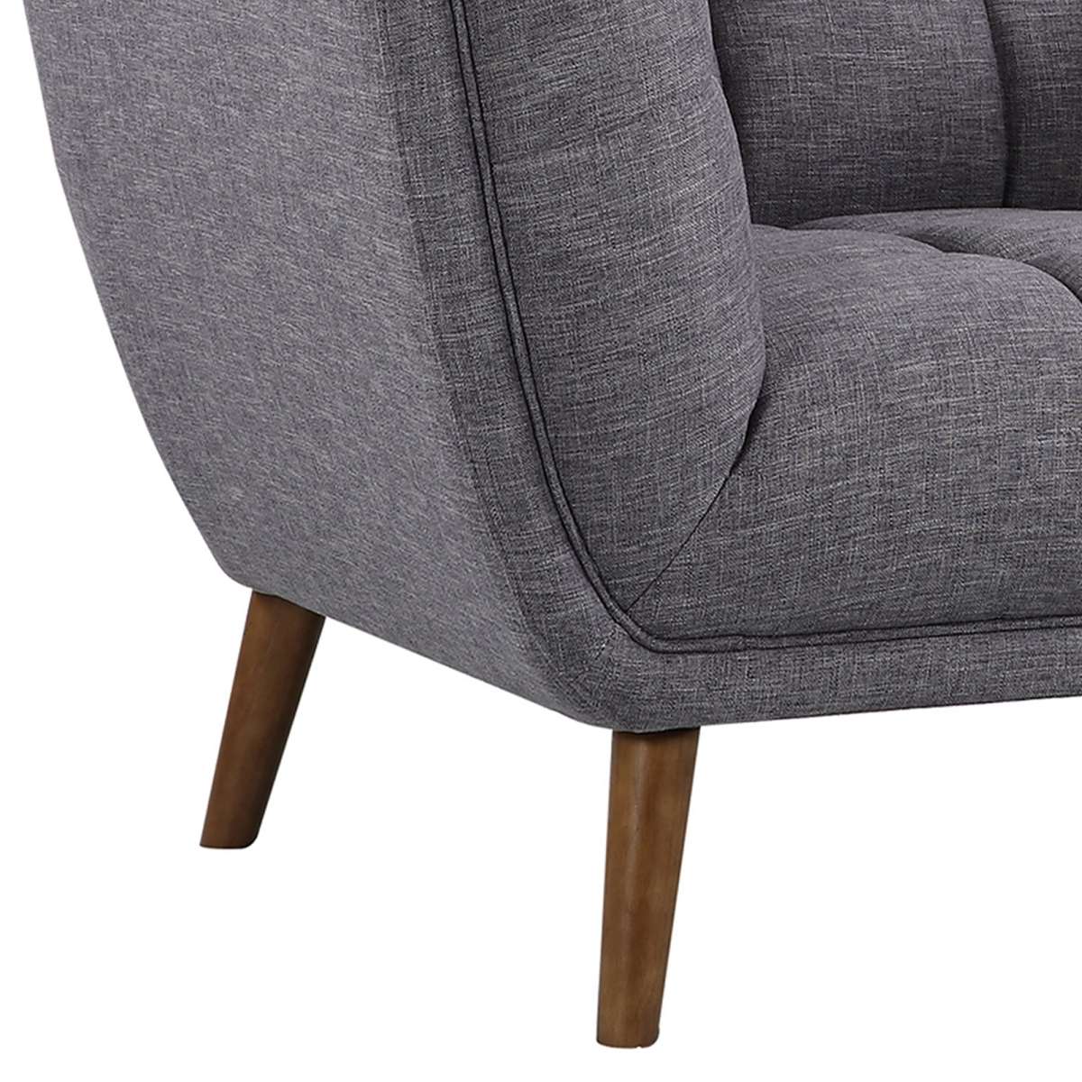 Phantom Mid-Century Modern Chair in Dark Gray Linen and Walnut Legs By Armen Living - Image 5
