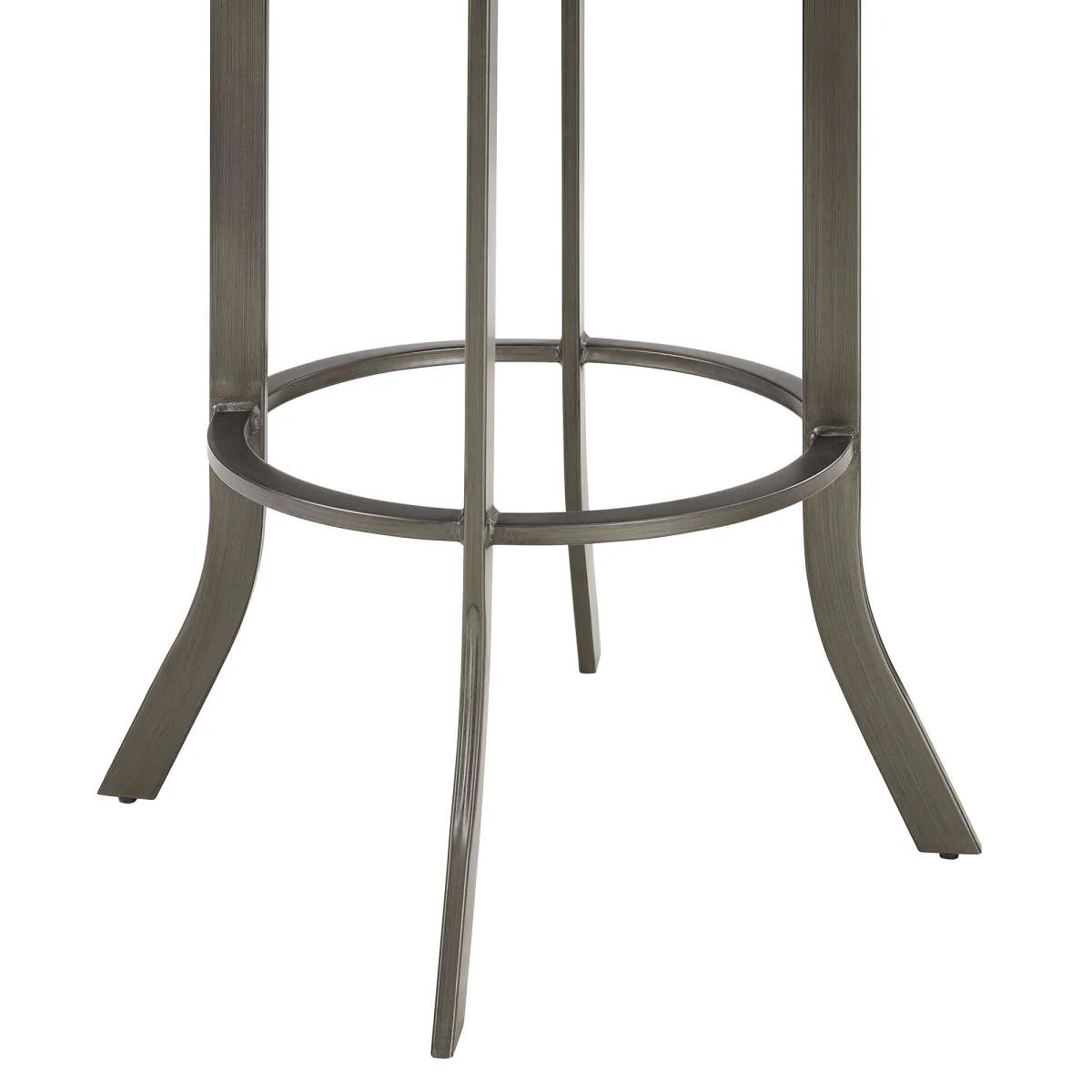 Pharaoh Swivel 26" Mineral Finish and Black Faux Leather Bar Stool By Armen Living - Image 5