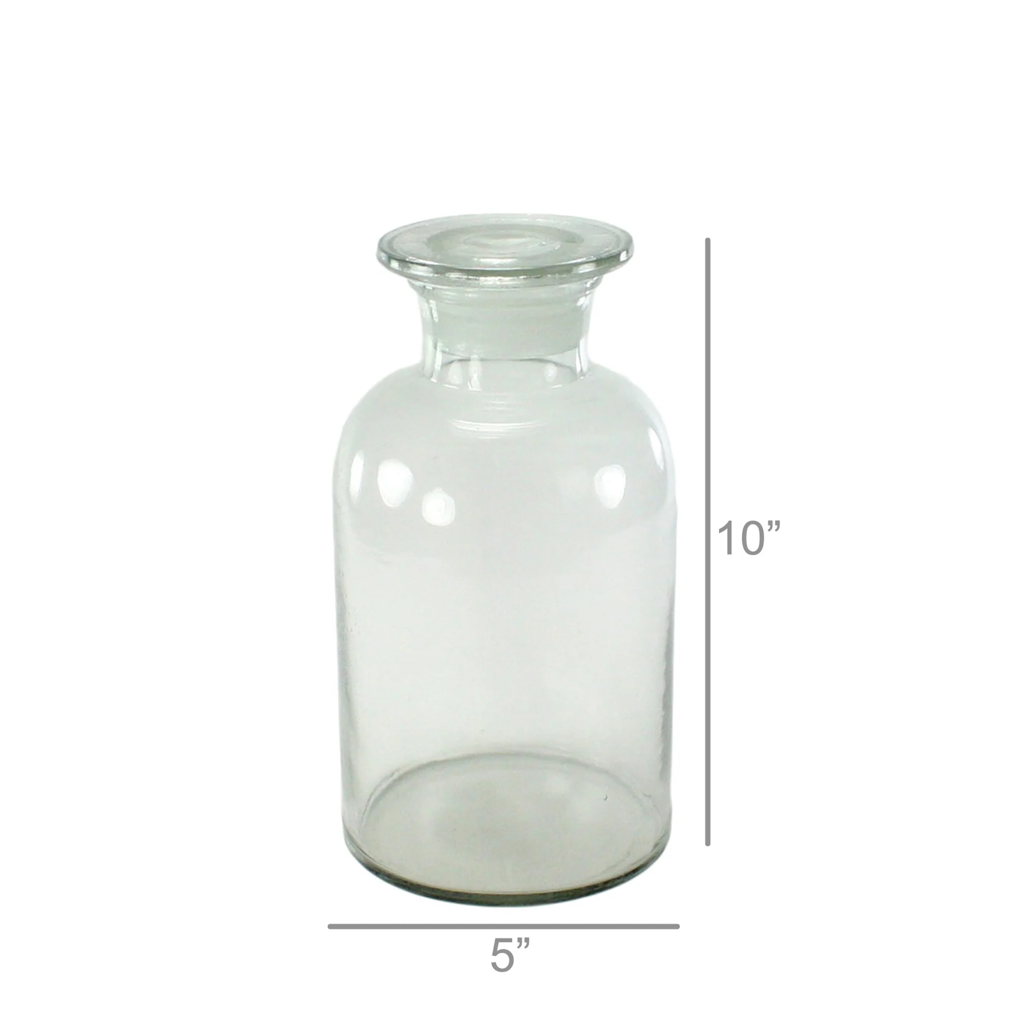 Pharmacy Jar with Stopper - Large - Clear Set Of 2 By HomArt - Image 3