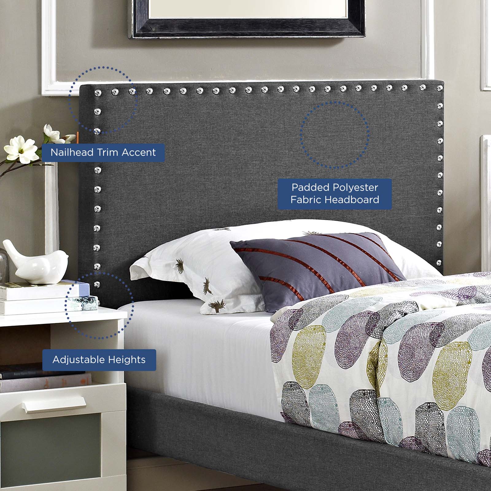 Phoebe Twin Upholstered Fabric Headboard By Modway - MOD-5382 - Image 5
