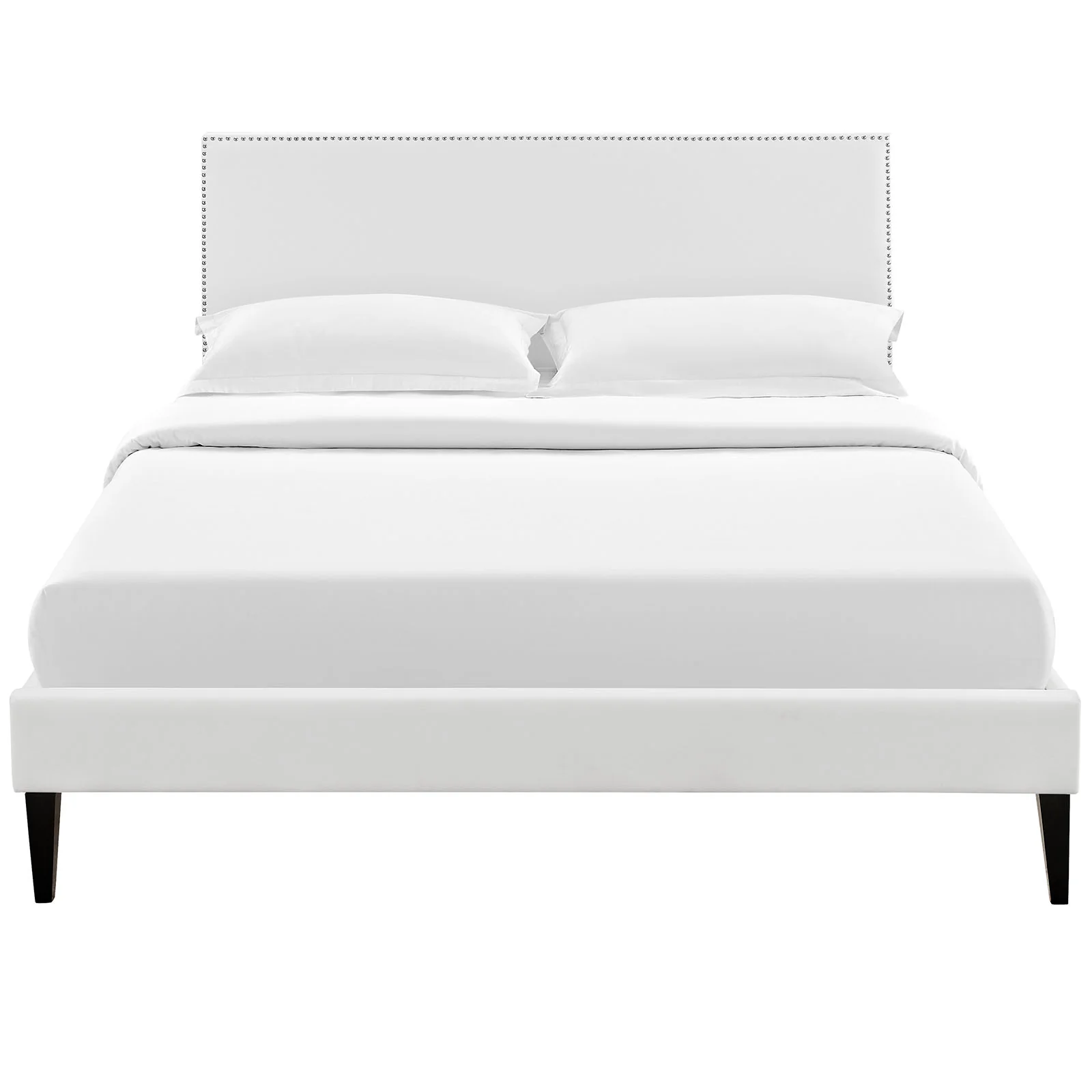Phoebe Vinyl Full Platform Bed with Squared Tapered Legs by Modway - Image 5