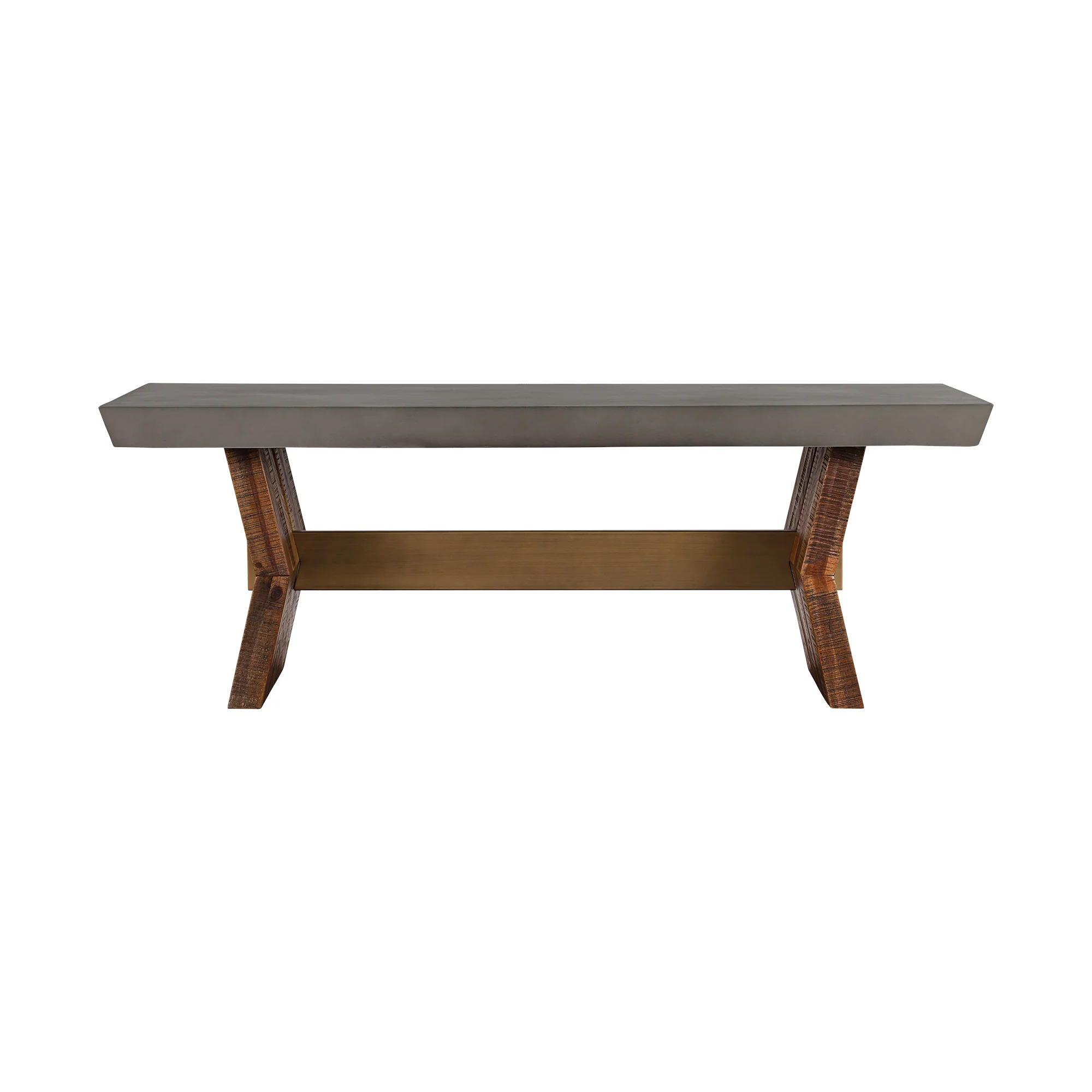 Picadilly Rectangle Coffee Table in Acacia Wood and Concrete By Armen Living - Image 2