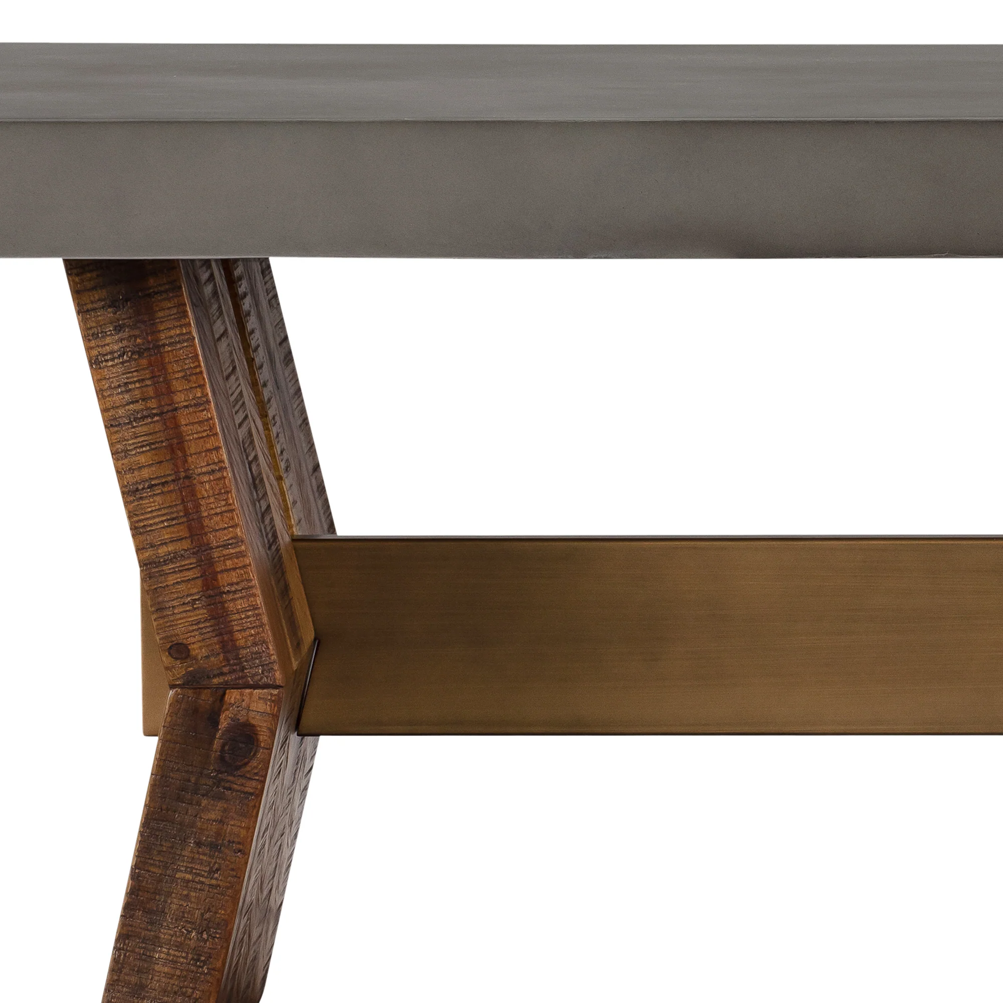 Picadilly Rectangle Dining Table in Acacia Wood and Concrete By Armen Living - Image 4