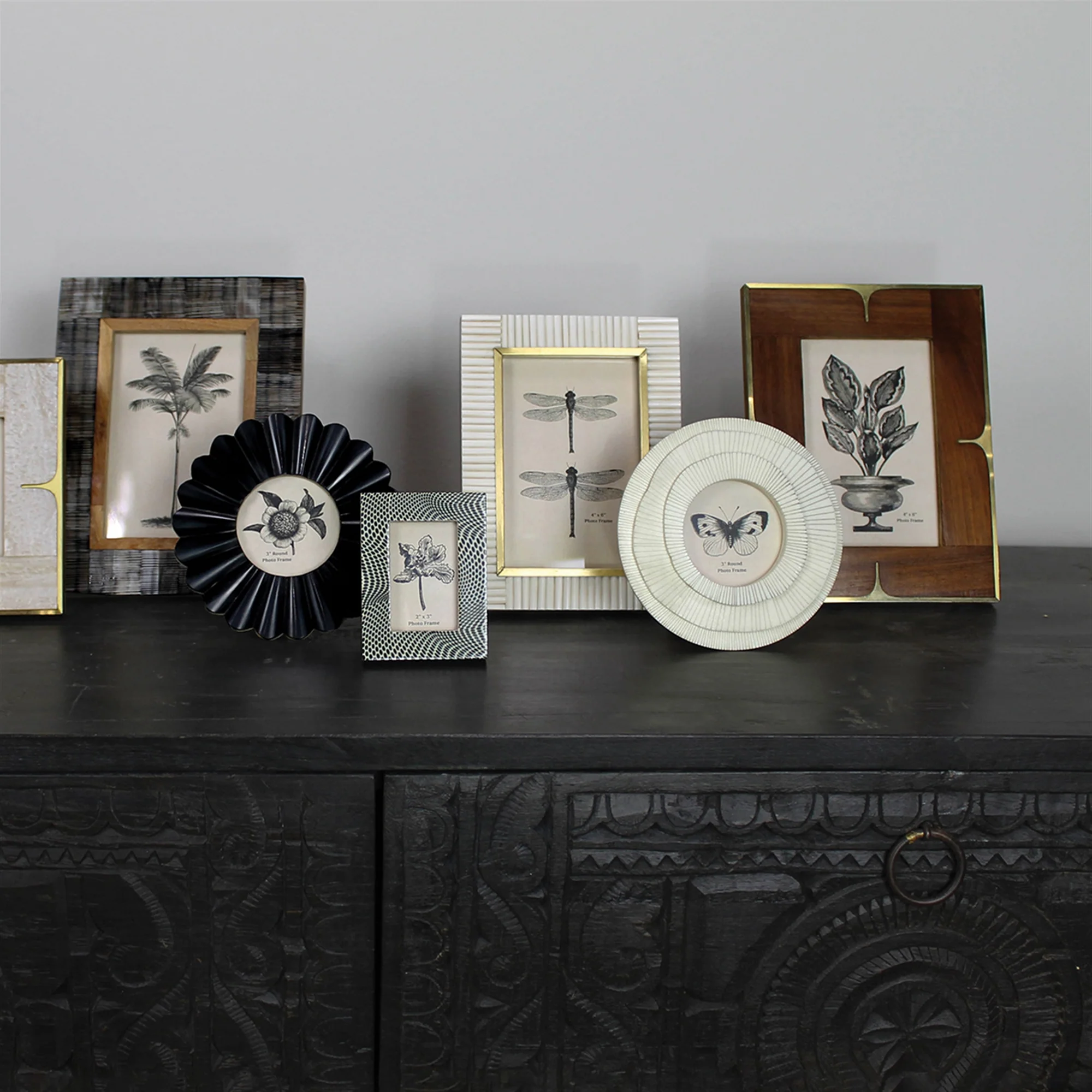 Picture Frame, Wood & Brass 4x6 Set Of 2 By HomArt - Image 2