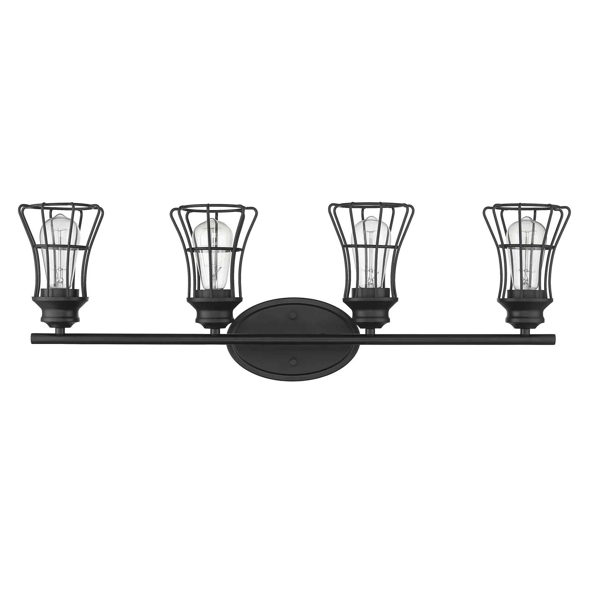 Piers 4-Light Matte Black Vanity By Homeroots - Image 3