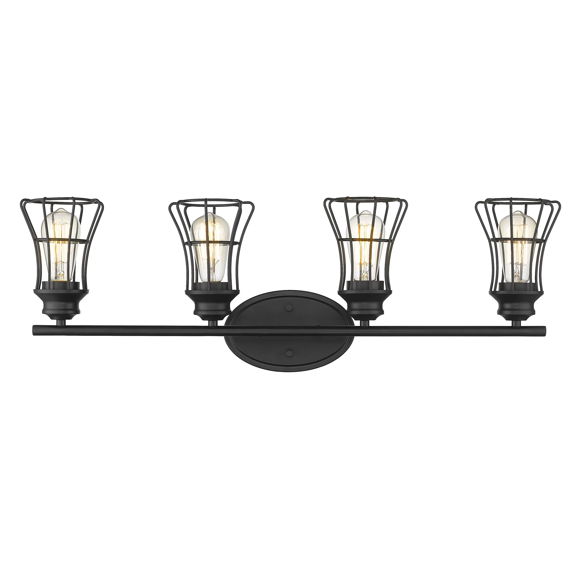 Piers 4-Light Matte Black Vanity By Homeroots - Image 4