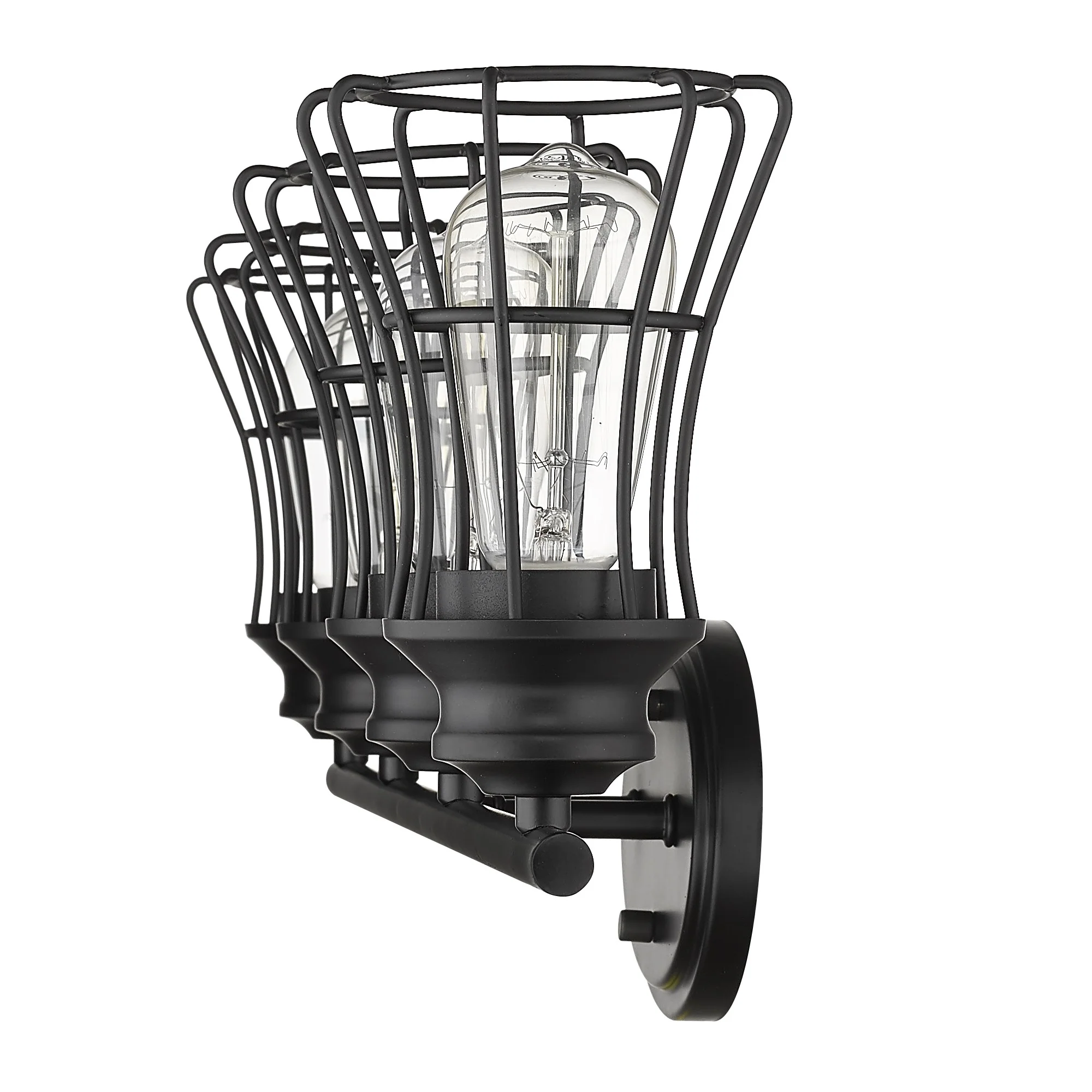 Piers 4-Light Matte Black Vanity By Homeroots - Image 5