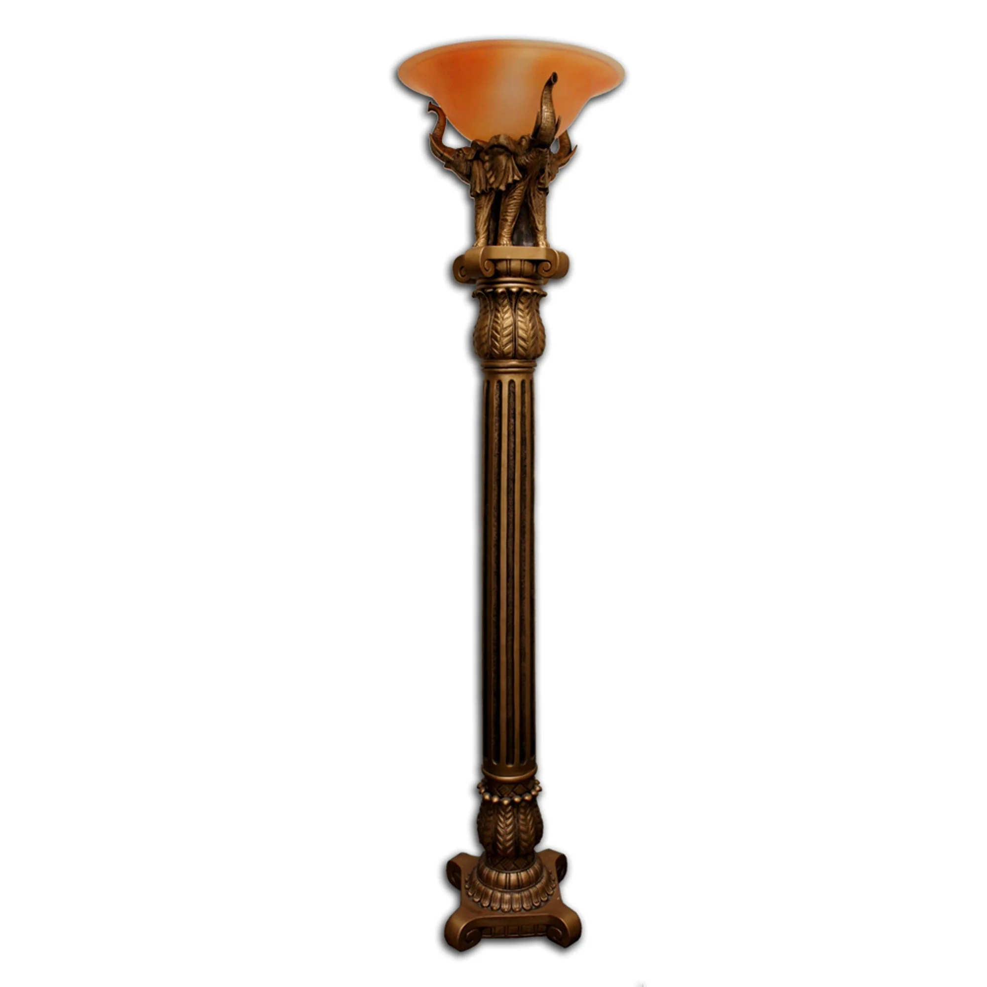 Pillar Table Lamp with Elephant Details By Homeroots - Image 2