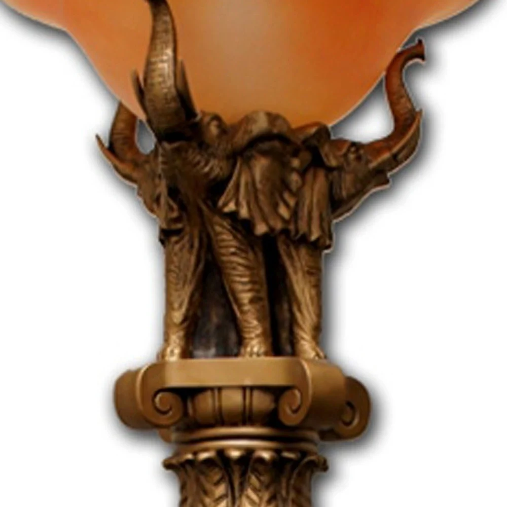 Pillar Table Lamp with Elephant Details By Homeroots - Image 3