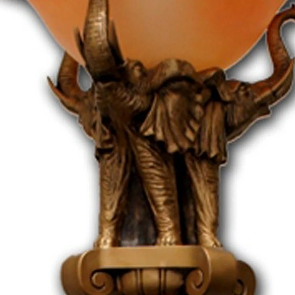 Pillar Table Lamp with Elephant Details By Homeroots - Image 4