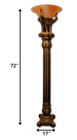 Pillar Table Lamp with Elephant Details By Homeroots - Image 5