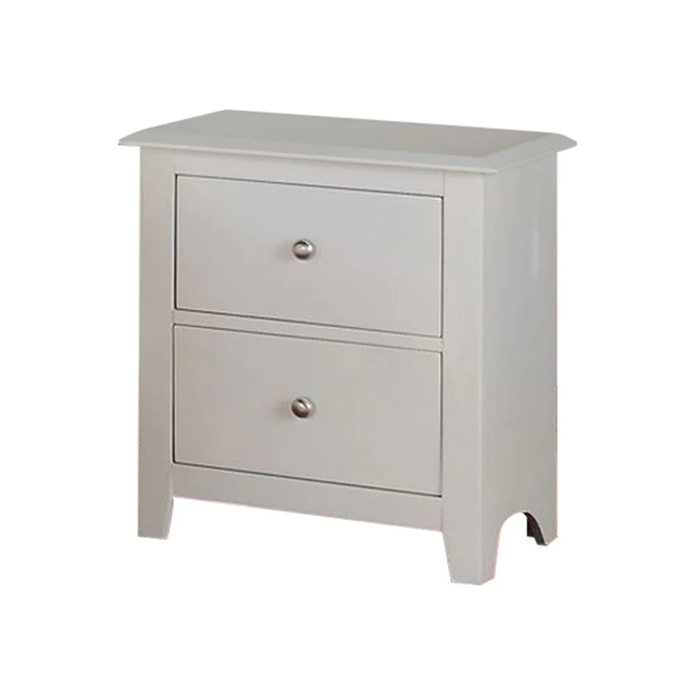 Pine Wood Night Stand With 2 Drawers, White By Benzara - Image 2