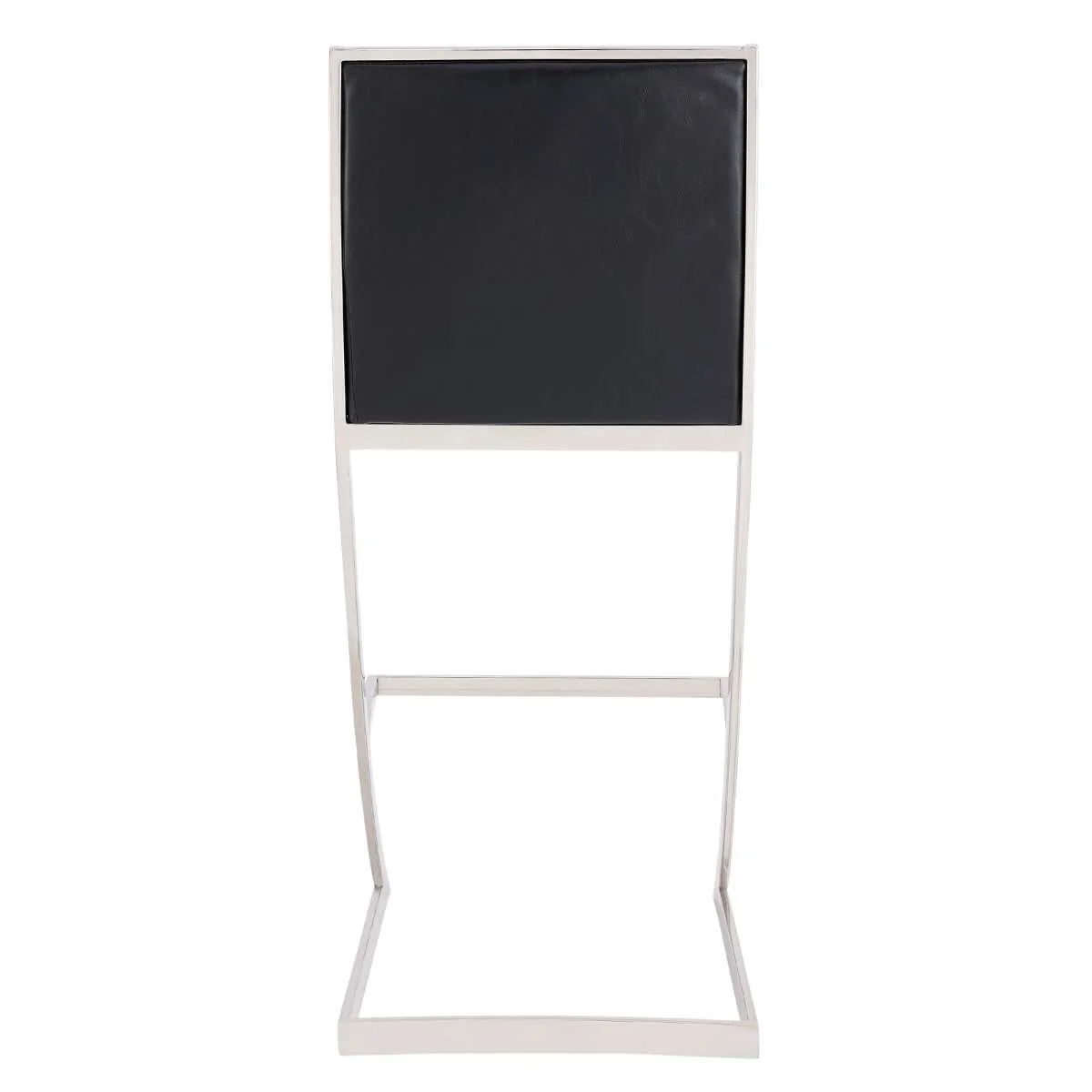 Pinellas 26" Vintage Black Faux Leather and Brushed Stainless Steel Bar Stool By Armen Living - Image 5