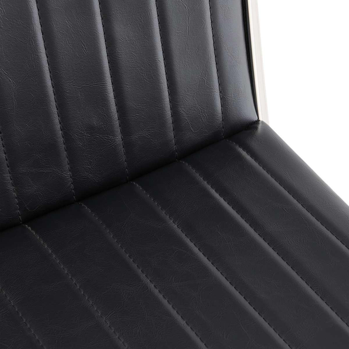 Pinellas 26" Vintage Black Faux Leather and Brushed Stainless Steel Bar Stool By Armen Living - Image 6